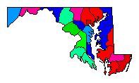 1986 Maryland County Map of Democratic Primary Election Results for Attorney General