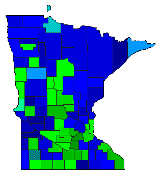 1946 Minnesota County Map of Democratic Primary Election Results for Senator