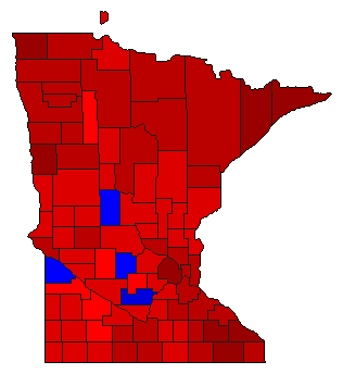 2008 Minnesota County Map of Democratic Primary Election Results for Senator