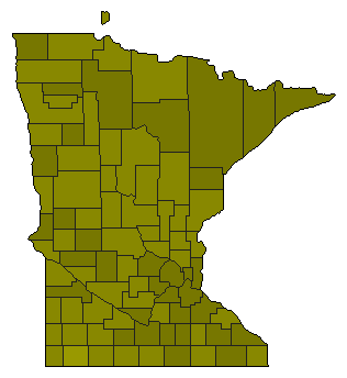 2012 Minnesota County Map of Democratic Primary Election Results for Senator