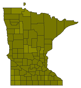 2014 Minnesota County Map of Democratic Primary Election Results for Senator