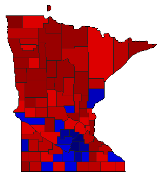 1936 Minnesota County Map of Democratic Primary Election Results for Governor