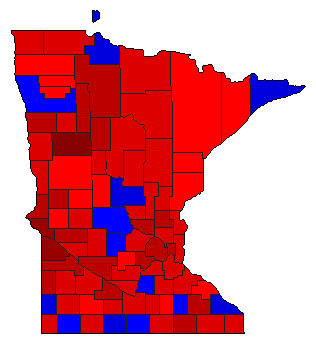 1944 Minnesota County Map of Democratic Primary Election Results for Governor