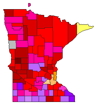 1946 Minnesota County Map of Democratic Primary Election Results for Governor