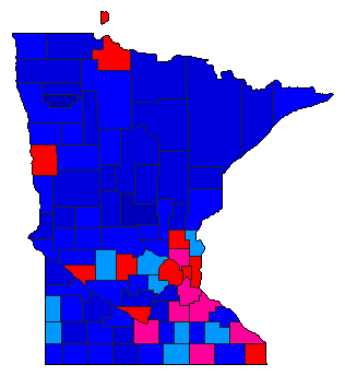 1994 Minnesota County Map of Democratic Primary Election Results for Governor