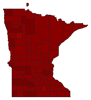 2002 Minnesota County Map of Democratic Primary Election Results for Governor