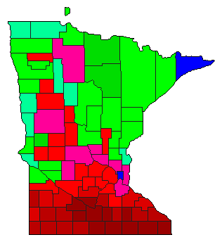 2018 Minnesota County Map of Democratic Primary Election Results for Governor