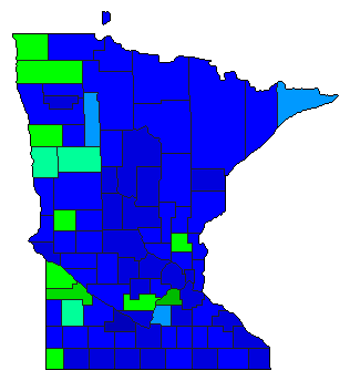 1940 Minnesota County Map of Democratic Primary Election Results for Lt. Governor