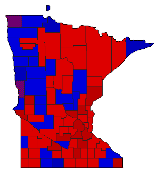 1946 Minnesota County Map of Democratic Primary Election Results for Lt. Governor