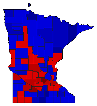 1932 Minnesota County Map of Democratic Primary Election Results for Secretary of State