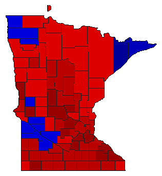 1948 Minnesota County Map of Democratic Primary Election Results for Secretary of State