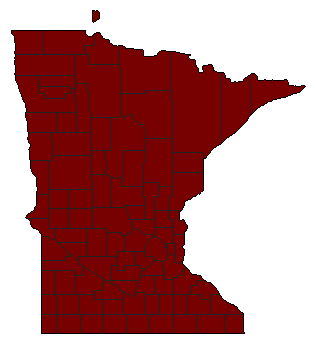 1960 Minnesota County Map of Democratic Primary Election Results for Secretary of State