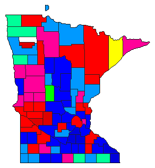 1950 Minnesota County Map of Democratic Primary Election Results for Attorney General