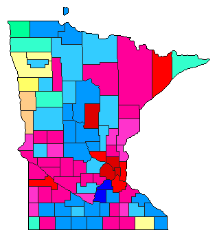 1954 Minnesota County Map of Democratic Primary Election Results for Attorney General