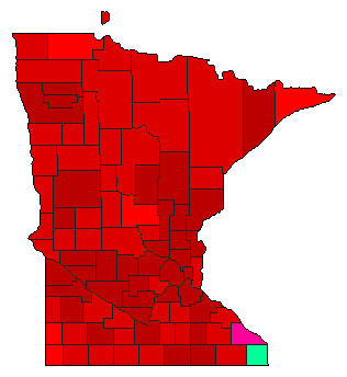 1956 Minnesota County Map of Democratic Primary Election Results for Attorney General