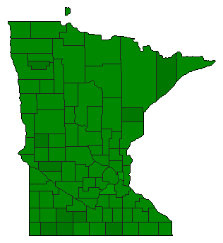 1986 Minnesota County Map of Democratic Primary Election Results for Attorney General