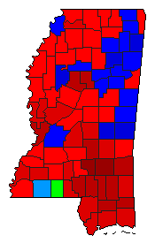 2007 Mississippi County Map of Democratic Primary Election Results for State Auditor