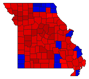 2004 Missouri County Map of Democratic Primary Election Results for Governor