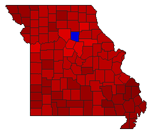 2004 Missouri County Map of Democratic Primary Election Results for Lt. Governor