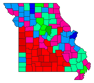 2008 Missouri County Map of Democratic Primary Election Results for Attorney General
