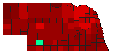 2012 Nebraska County Map of Democratic Primary Election Results for Senator