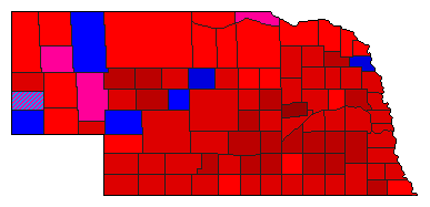 2018 Nebraska County Map of Democratic Primary Election Results for Governor