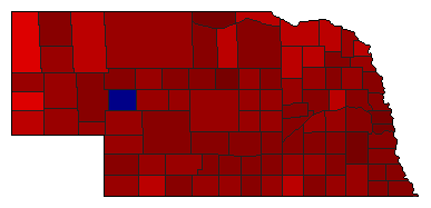 2022 Nebraska County Map of Democratic Primary Election Results for Governor