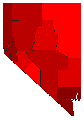 2012 Nevada County Map of Democratic Primary Election Results for Senator