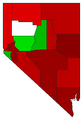 1914 Nevada County Map of Democratic Primary Election Results for Governor