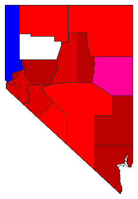1918 Nevada County Map of Democratic Primary Election Results for Governor