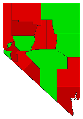 1930 Nevada County Map of Democratic Primary Election Results for Governor