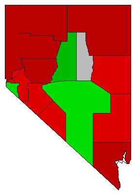 1930 Nevada County Map of Democratic Primary Election Results for State Treasurer