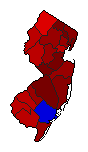1960 New Jersey County Map of Democratic Primary Election Results for Senator