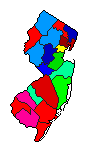 1972 New Jersey County Map of Democratic Primary Election Results for Senator