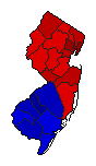 2000 New Jersey County Map of Democratic Primary Election Results for Senator