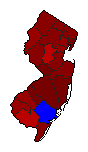 1961 New Jersey County Map of Democratic Primary Election Results for Governor