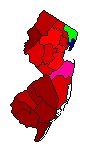 1969 New Jersey County Map of Democratic Primary Election Results for Governor