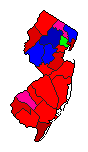 1973 New Jersey County Map of Democratic Primary Election Results for Governor