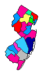 1985 New Jersey County Map of Democratic Primary Election Results for Governor