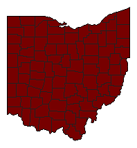 1982 Ohio County Map of Democratic Primary Election Results for State Auditor