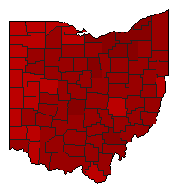 2006 Ohio County Map of Democratic Primary Election Results for Senator
