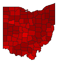 2022 Ohio County Map of Democratic Primary Election Results for Senator