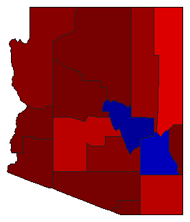 2000 Arizona County Map of Democratic Primary Election Results for Senator
