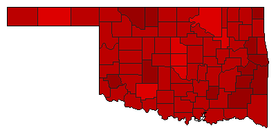 2018 Oklahoma County Map of Democratic Primary Election Results for Governor