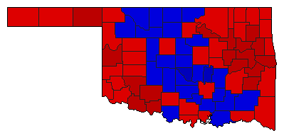 1982 Oklahoma County Map of Democratic Primary Election Results for Attorney General