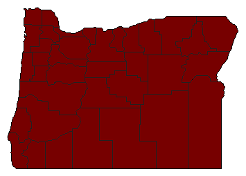 1968 Oregon County Map of Democratic Primary Election Results for Attorney General
