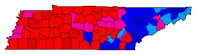 2014 Tennessee County Map of Democratic Primary Election Results for Governor