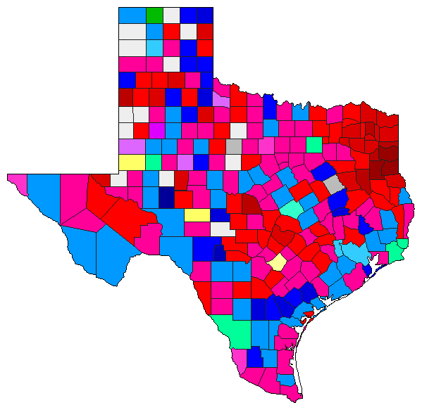 2012 Texas County Map of Democratic Primary Election Results for Senator