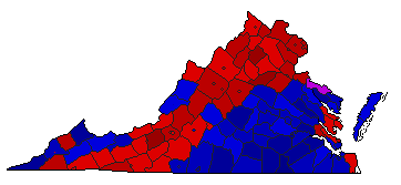 2006 Virginia County Map of Democratic Primary Election Results for Senator