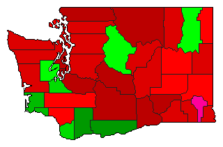 1956 Washington County Map of Democratic Primary Election Results for Governor